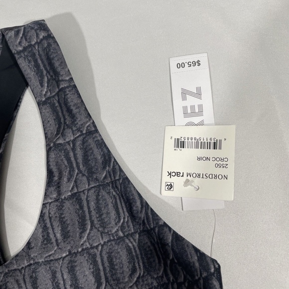 NWT‎ TEREZ [ Small ] Croc Noir Racerback Sports Bra in Grey - Picture 8 of 12